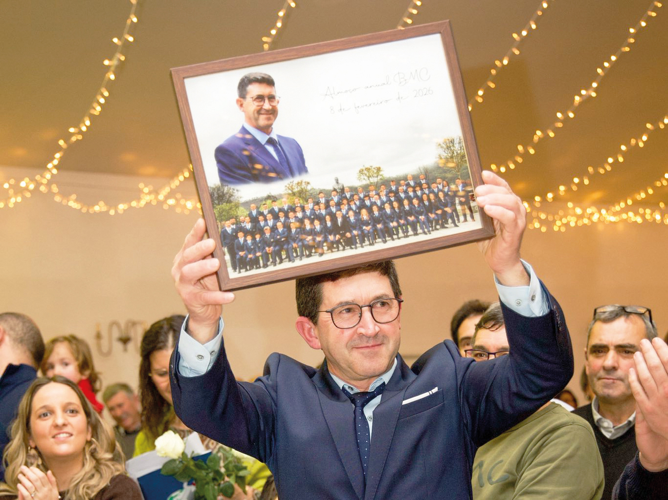 António Aguiar, presidente da direção da Banda, também viu o seu trabalho reconhecido pela coletividade (Foto: Simão Moreira)