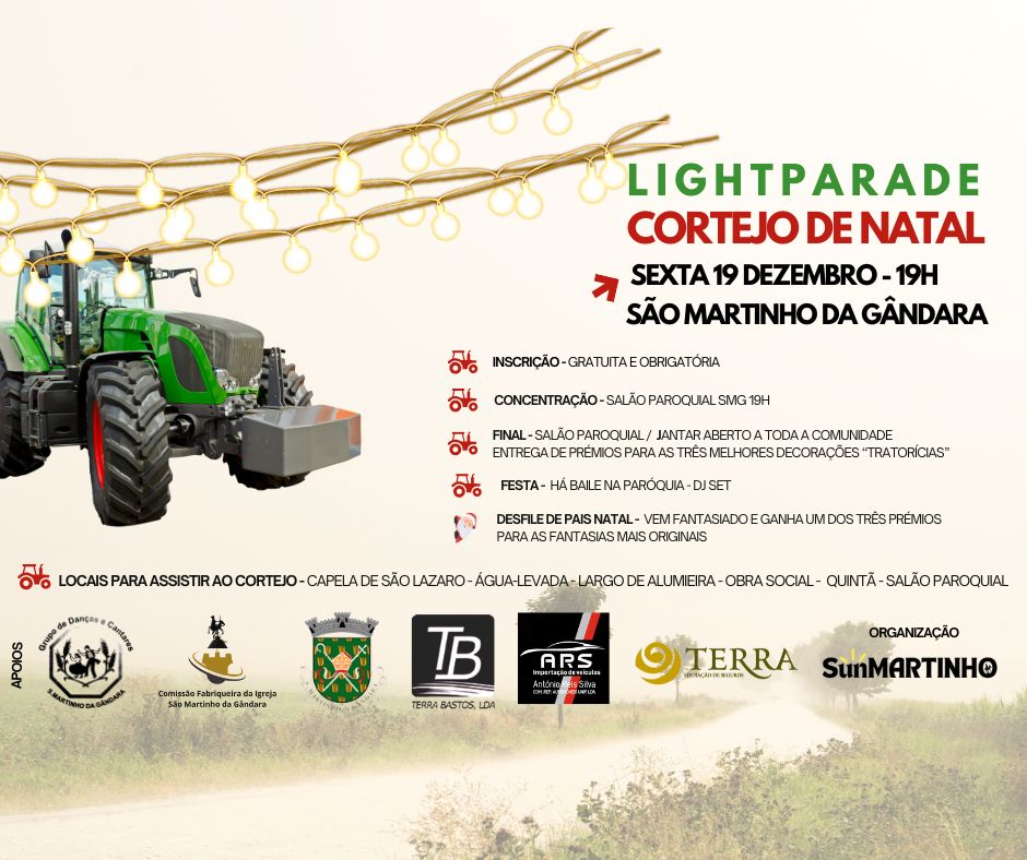 LightParade vai levar magia de Natal iluminada às ruas de São Martinho da Gândara